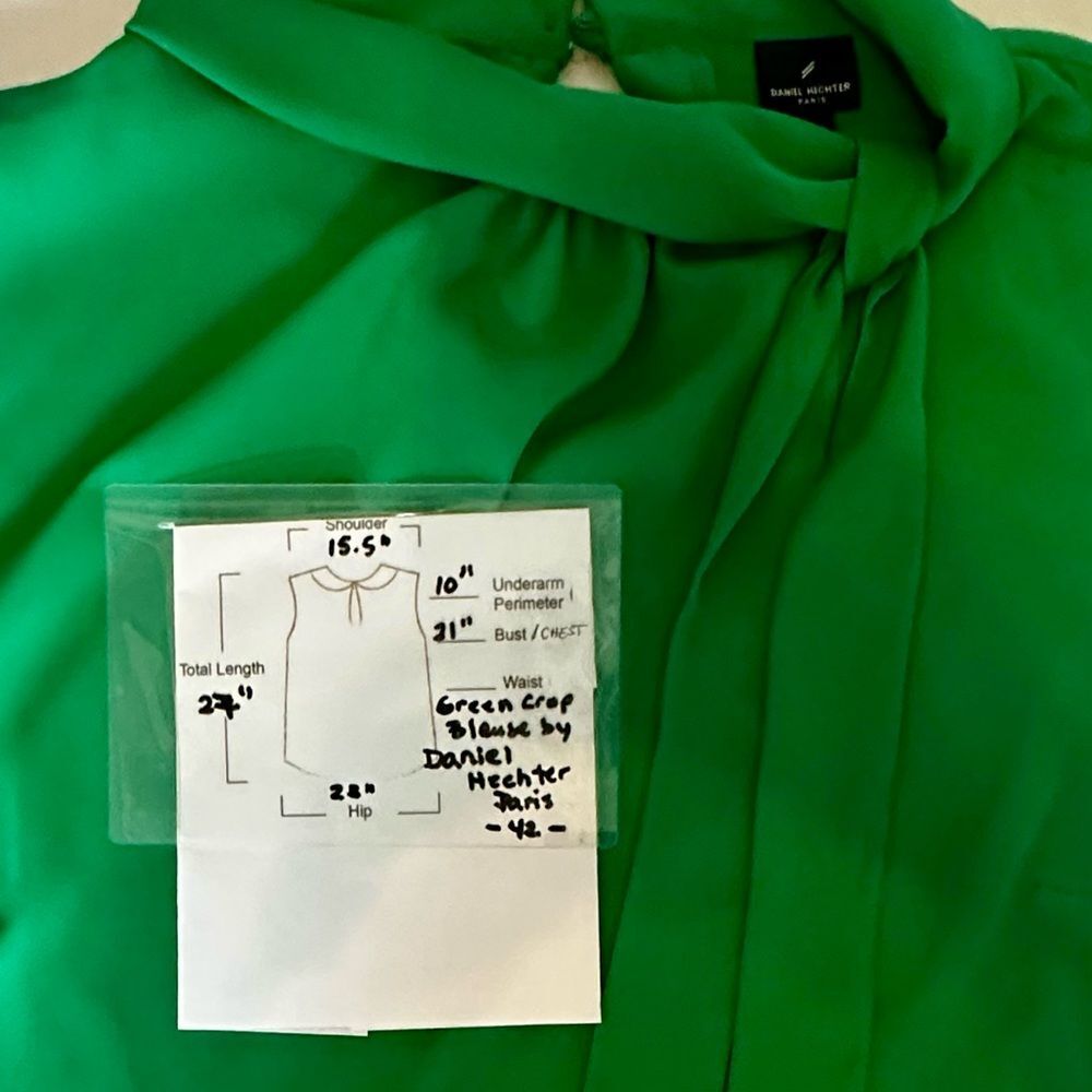 Daniel Hechter Green Sleeveless Blouse Size 42/12 - Picture 8 of 8